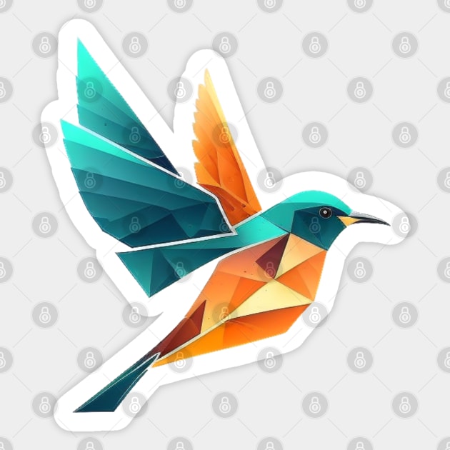 Paradise Bird - Geometric bird design for the environment Sticker by Greenbubble